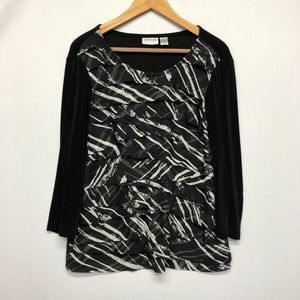 Chico's Women Slinky Blouse Top Shirt Size 3 Acetate Blend B237 -9